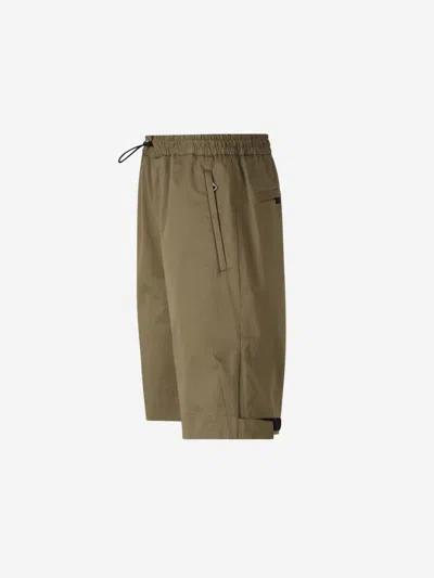 Moncler Side Slit Bermuda Shorts In Green
