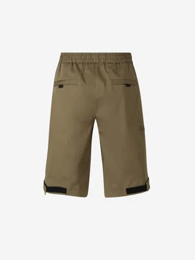 Moncler Side Slit Bermuda Shorts In Green