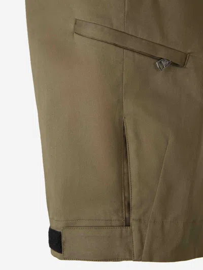 Moncler Side Slit Bermuda Shorts In Green