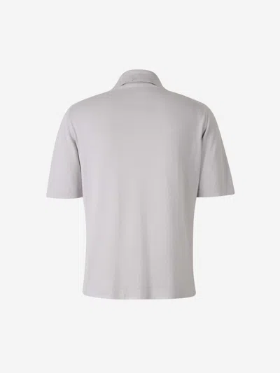Cruciani Textured Cardigan Polo In Gray