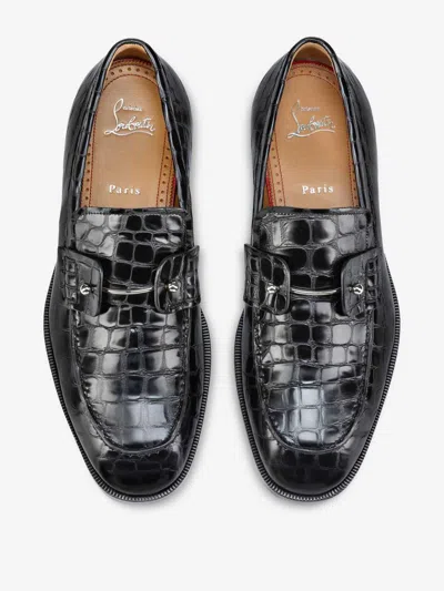Christian Louboutin Chambelimoc Croc-embossed Loafers In Multi