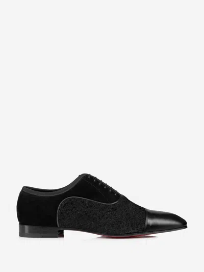 Christian Louboutin Round Head Lacing Business Casual Shoes In Black