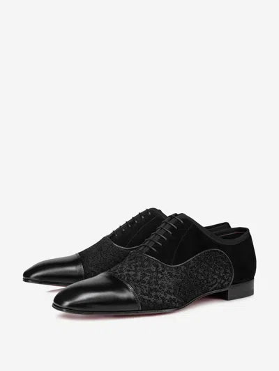 Christian Louboutin Round Head Lacing Business Casual Shoes In Black