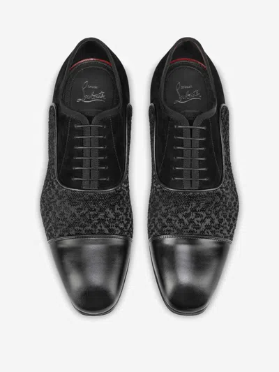 Christian Louboutin Round Head Lacing Business Casual Shoes In Black