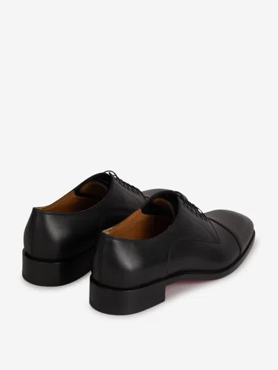 Christian Louboutin Cortomale Leather Derby Shoes In Black