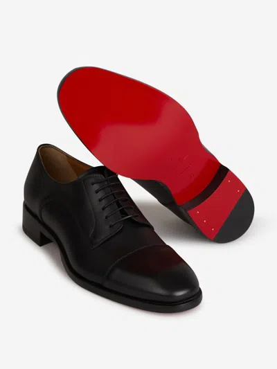 Christian Louboutin Cortomale Leather Derby Shoes In Black