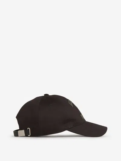 Alexander Mcqueen Cotton Twill Cap With Embroidery In Black