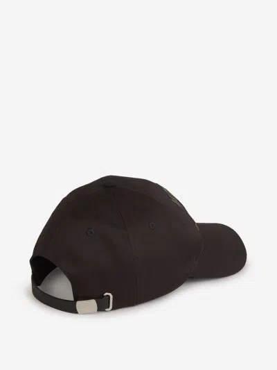 Alexander Mcqueen Cotton Twill Cap With Embroidery In Black