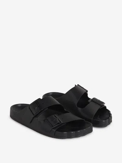 Balenciaga Men Suede Sandals With Anatomical Detail In Black