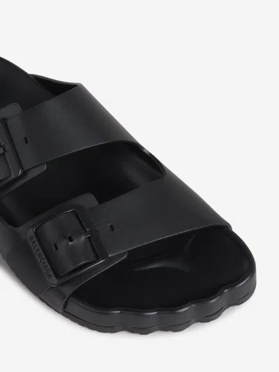 Balenciaga Men Suede Sandals With Anatomical Detail In Black