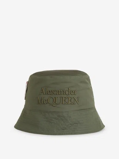 Alexander Mcqueen Logo Fisherman Bucket Hat In Black