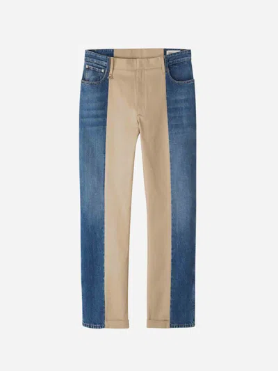 Alexander Mcqueen Two-tone Five-pocket Pants In Brown