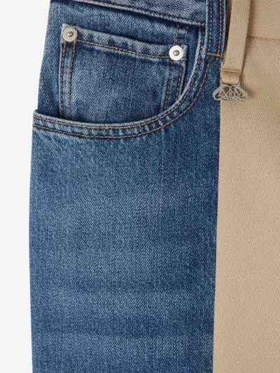 Alexander Mcqueen Two-tone Five-pocket Pants In Brown