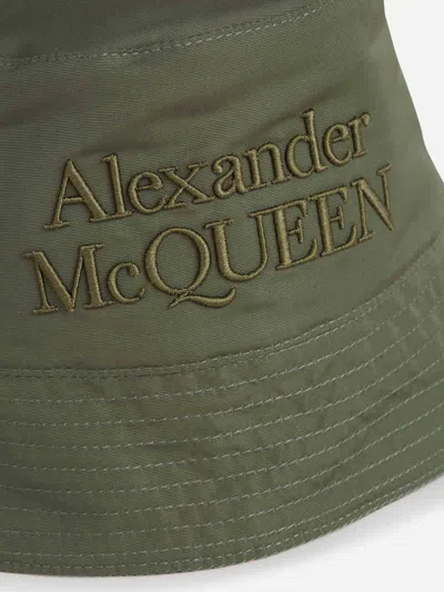 Alexander Mcqueen Logo Fisherman Bucket Hat In Black
