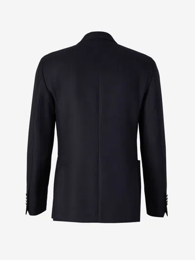 Lardini Plain Wool Blazer In Black