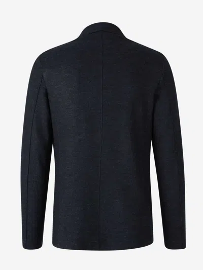 Harris Wharf London Double-breasted Wool Blazer In Blue