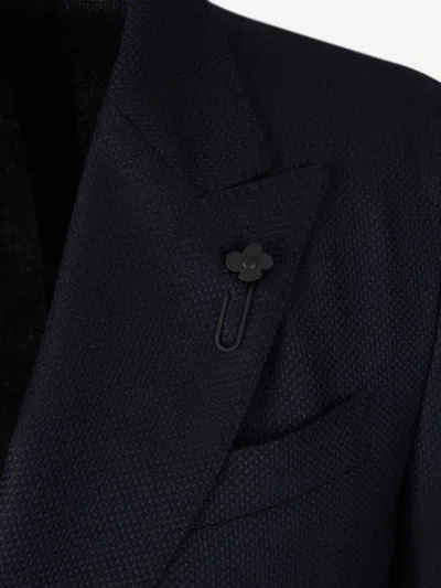 Lardini Plain Wool Blazer In Black