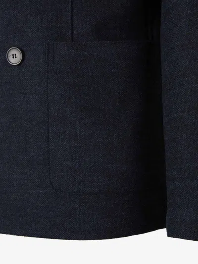 Harris Wharf London Double-breasted Wool Blazer In Blue