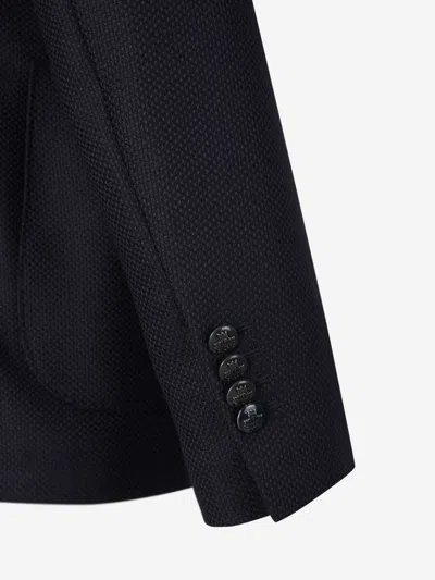 Lardini Plain Wool Blazer In Black