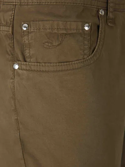 Jacob Cohen Men's Olive Stretch Bobby Chino Trousers In Green