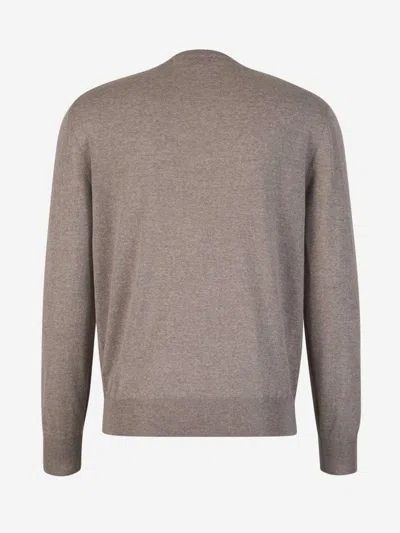 Canali Merino Wool Sweater In Brown