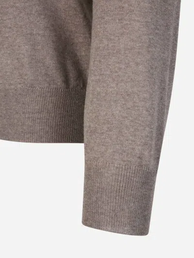 Canali Merino Wool Sweater In Brown