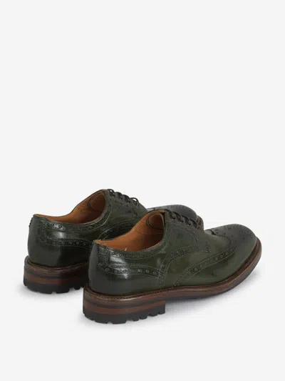 Green George Leather Brogue Shoes In Green