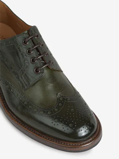 Green George Leather Brogue Shoes In Green