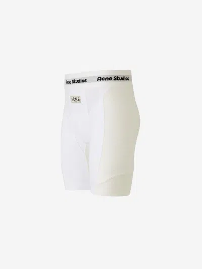 Acne Studios White Paneled Shorts In White