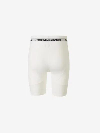 Acne Studios White Paneled Shorts In White
