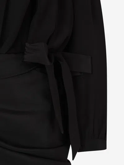 Balenciaga Silk Mini Dress In Black