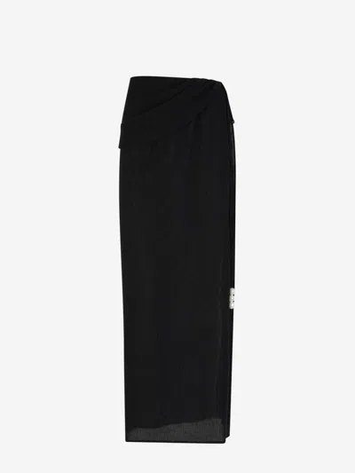 Magda Butrym Slit Maxi Skirt In Black