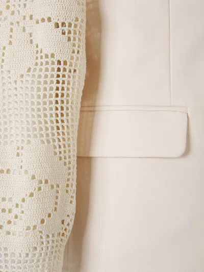 Magda Butrym Crochet Lace Blazer In White