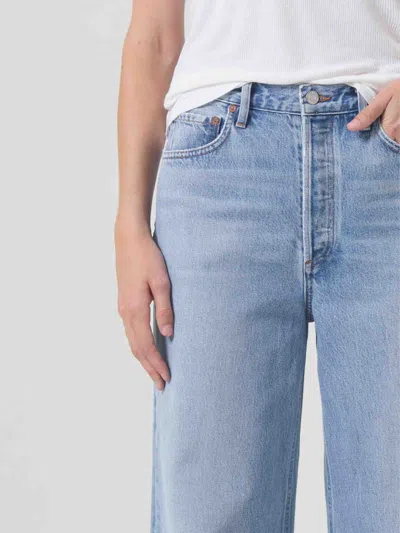 Agolde Wide Leg Jeans In Blue