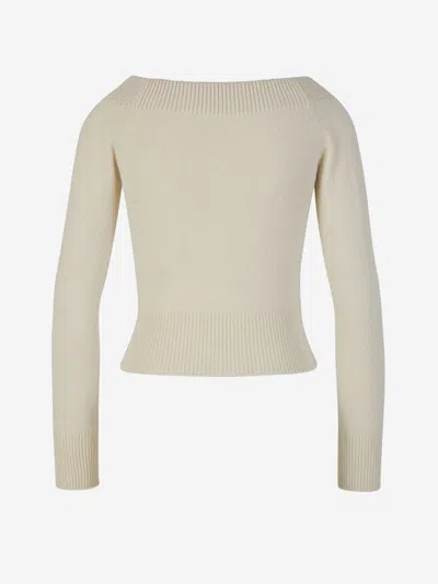 Alexander Mcqueen Wool And Casmere Sweater In Neutral
