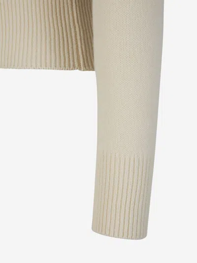 Alexander Mcqueen Wool And Casmere Sweater In Neutral