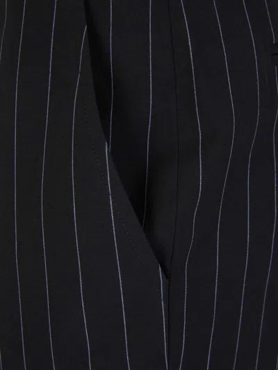 Attico The  Striped Belt Pants In Black