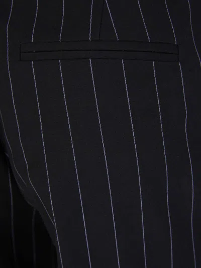 Attico The  Striped Belt Pants In Black