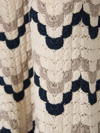 Escvdo Safi Crocheted Cotton Flared Pants In Neutral