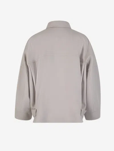 Herno Double Layer Wool Jacket In Gray