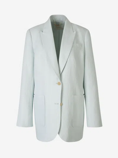 Zimmermann Natura Linen Blazer In Blue