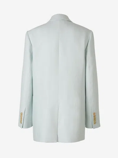 Zimmermann Natura Linen Blazer In Blue