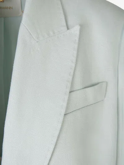 Zimmermann Natura Linen Blazer In Blue