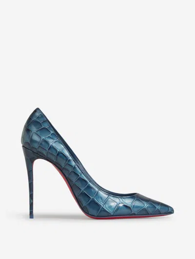 Christian Louboutin Womens Denim Kate 100 Leather Heeled Courts In Blue
