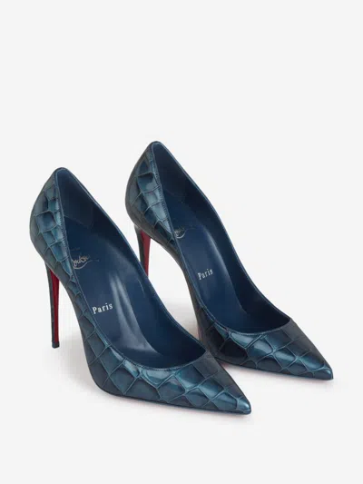 Christian Louboutin Womens Denim Kate 100 Leather Heeled Courts In Blue