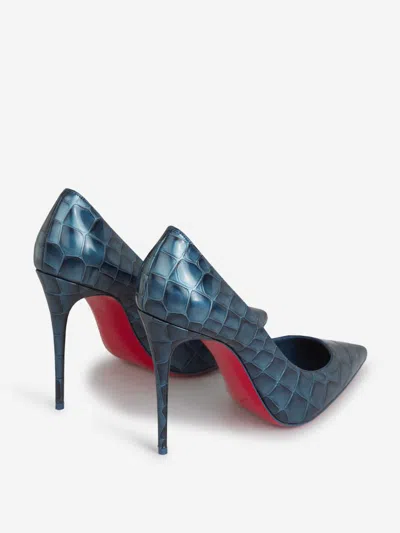 Christian Louboutin Womens Denim Kate 100 Leather Heeled Courts In Blue