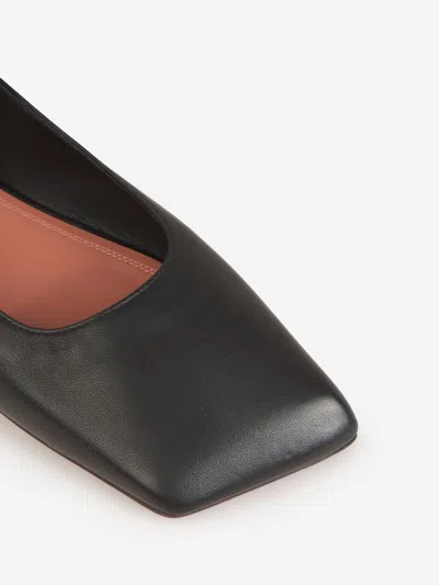 Amina Muaddi Muaddy Black Tokyo Family Ane Nappa Lace Up Flats