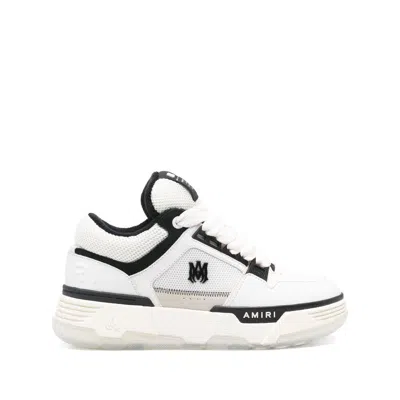 Amiri White And Black Chunky Sneakers With Logo Detail In Leather And Mixed Tech Fabrics Man In White