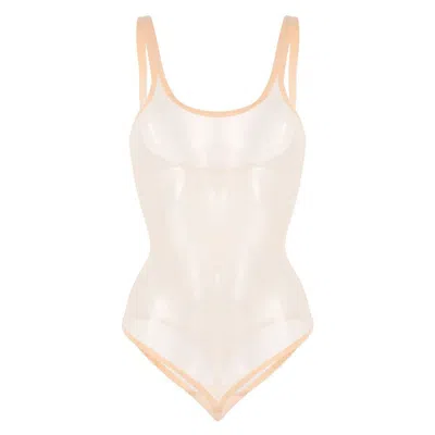 Wolford Semi-sheer Tulle Bodysuit In Neutral