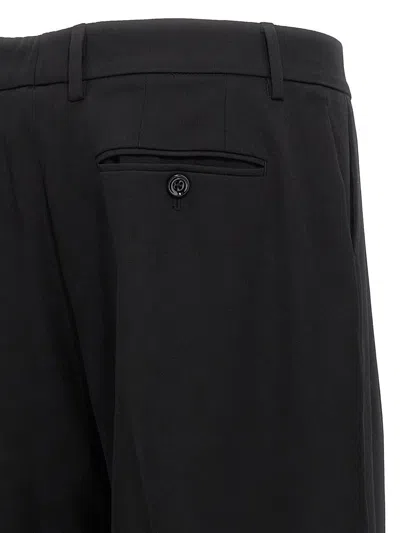Dolce & Gabbana Pleated Wool-blend Wide-leg Pants In Black